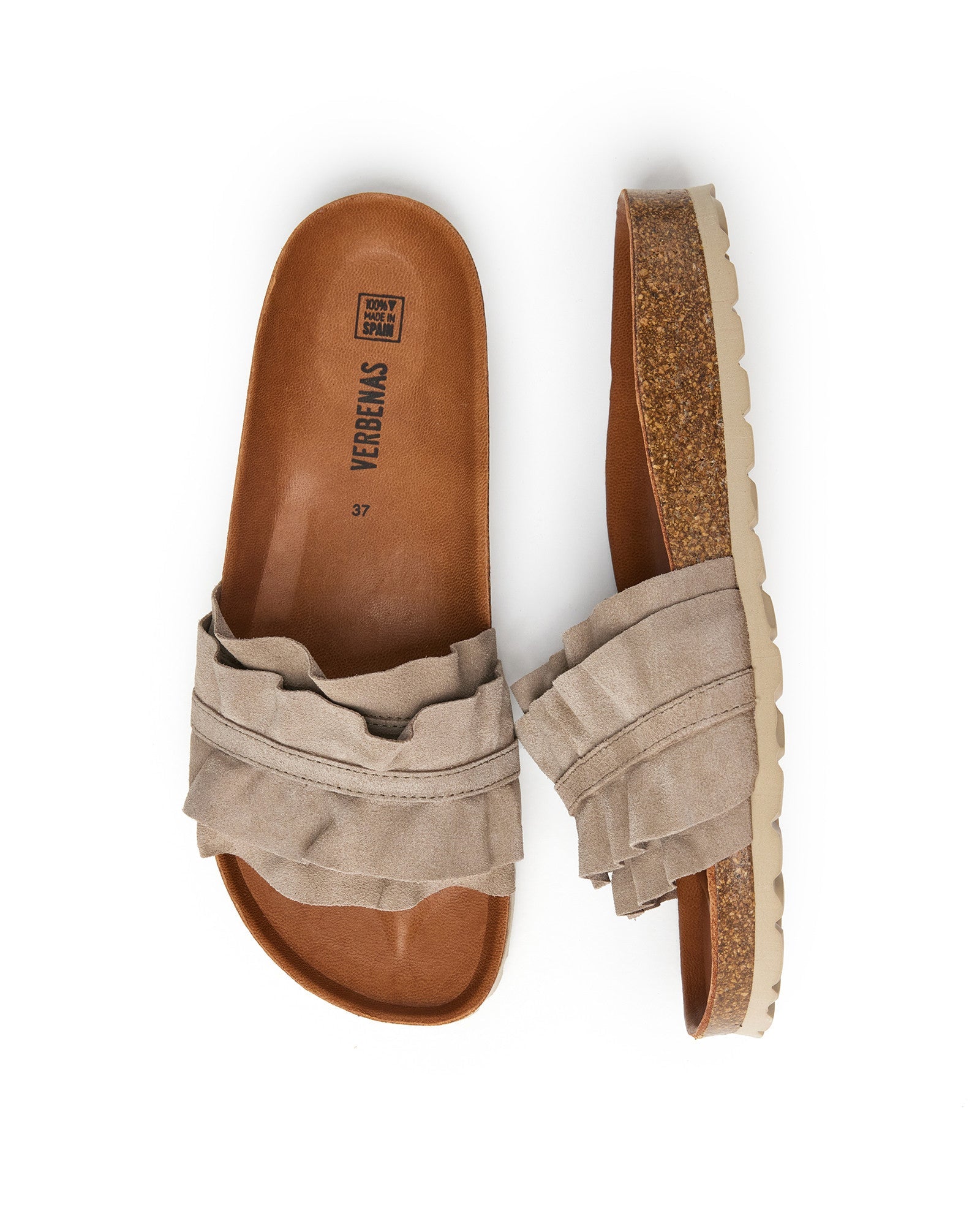 SANDALIAS ROCIO VOLANTE PIEDRA