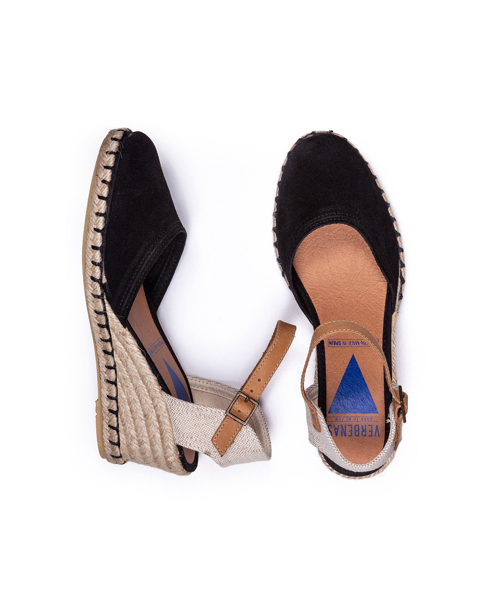 ALPARGATAS CON CUÑA MALENA SERRAJE NEGRO