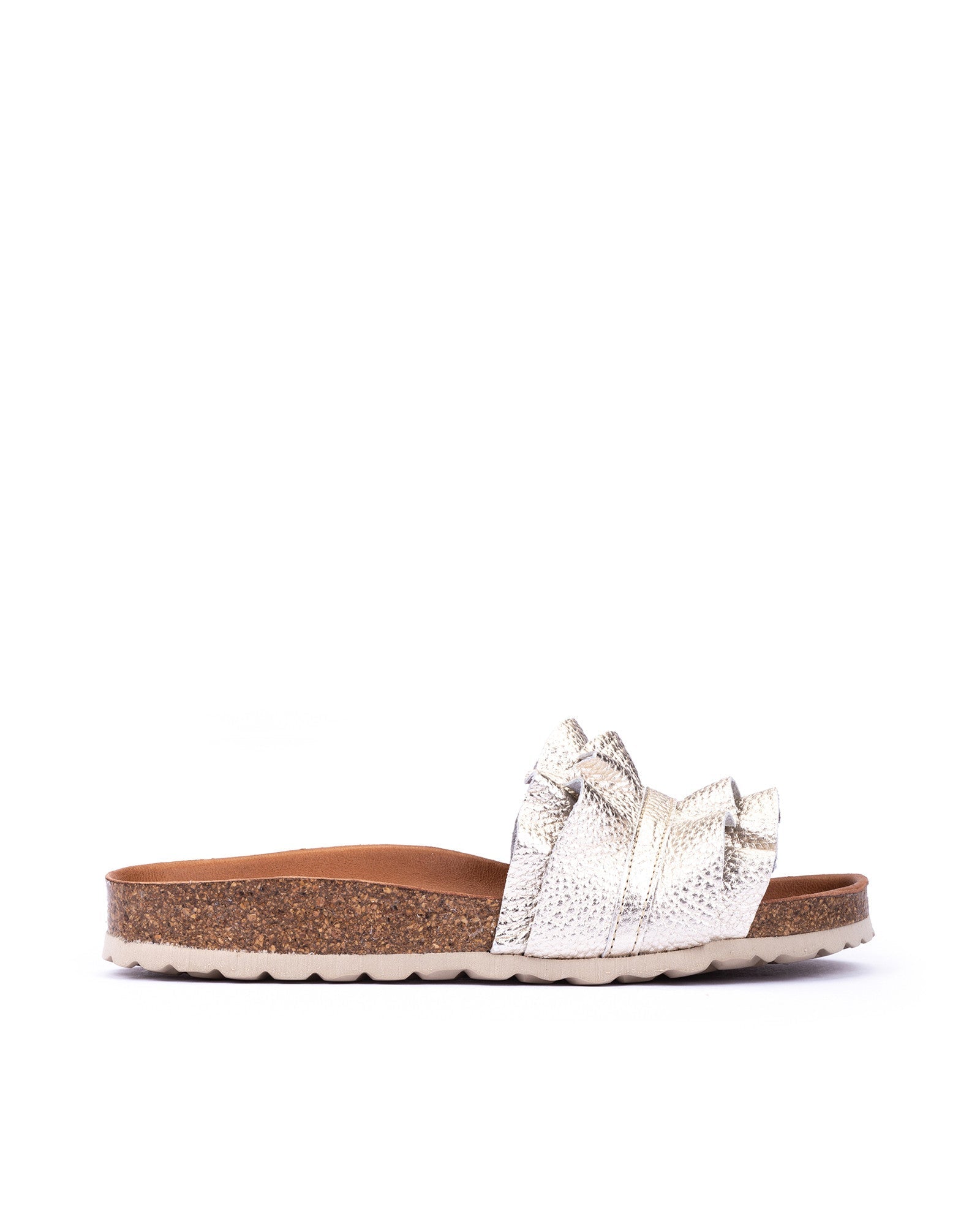 SANDALIAS ROCÍO NUCLEO METAL VOLANTE ORO