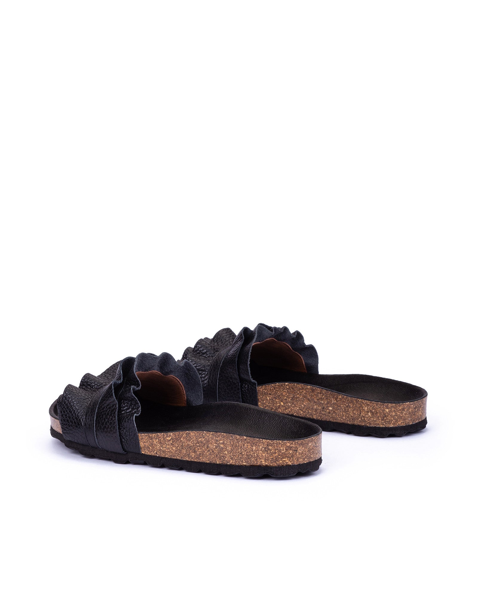 SANDALIAS ROCÍO NUCLEO VOLANTE NEGRO