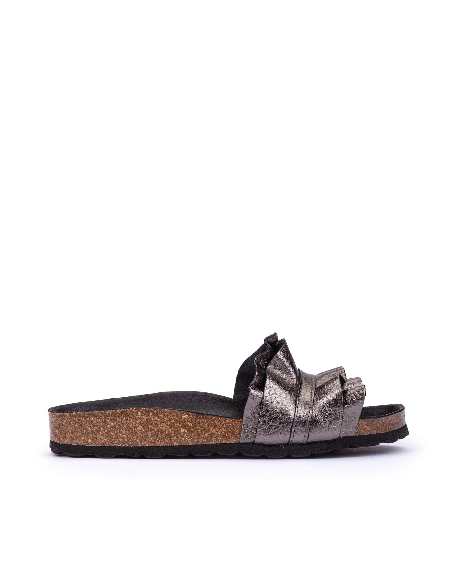 SANDALIAS ROCÍO NUCLEO METAL VOLANTE PLOMO