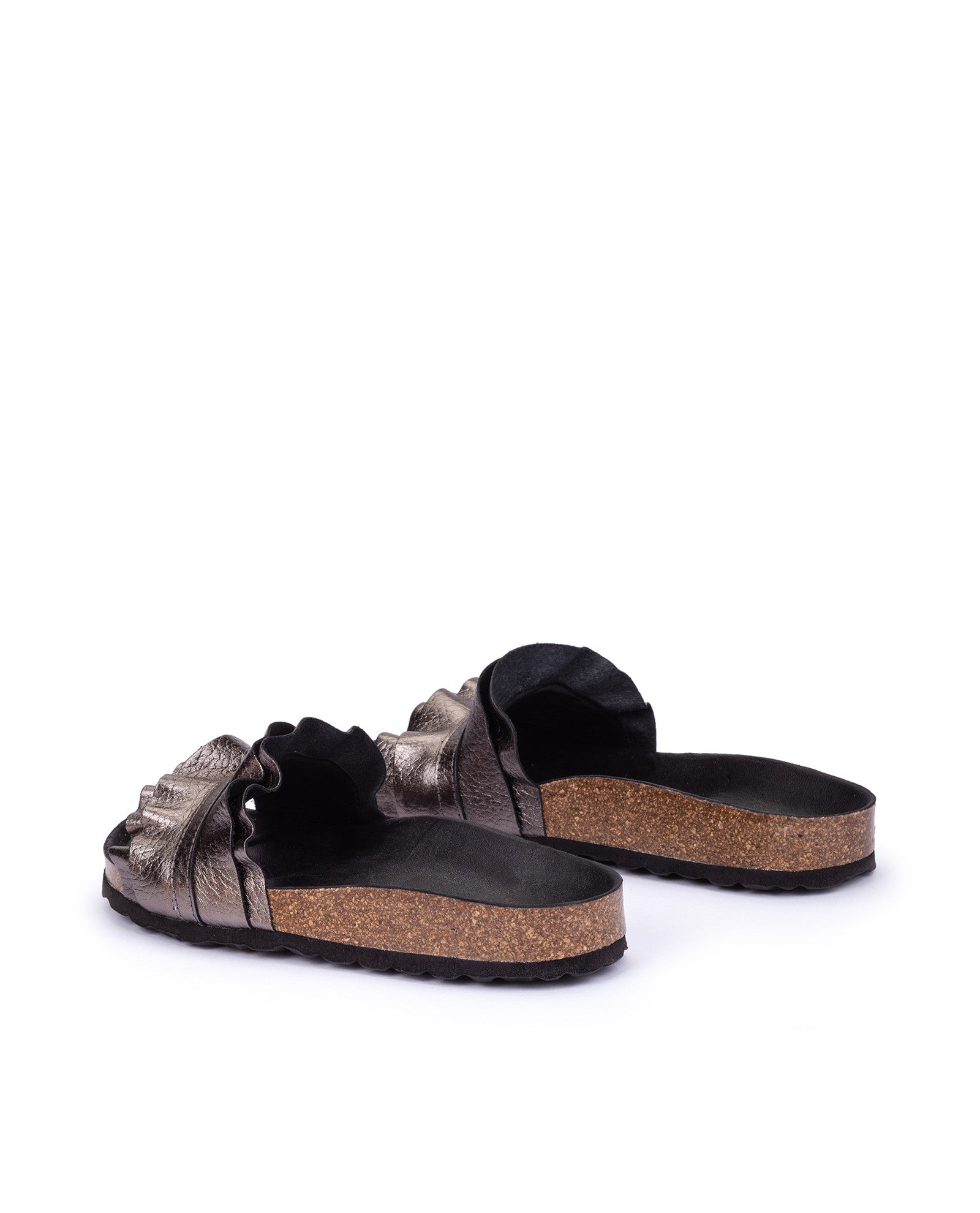 SANDALIAS ROCÍO NUCLEO METAL VOLANTE PLOMO