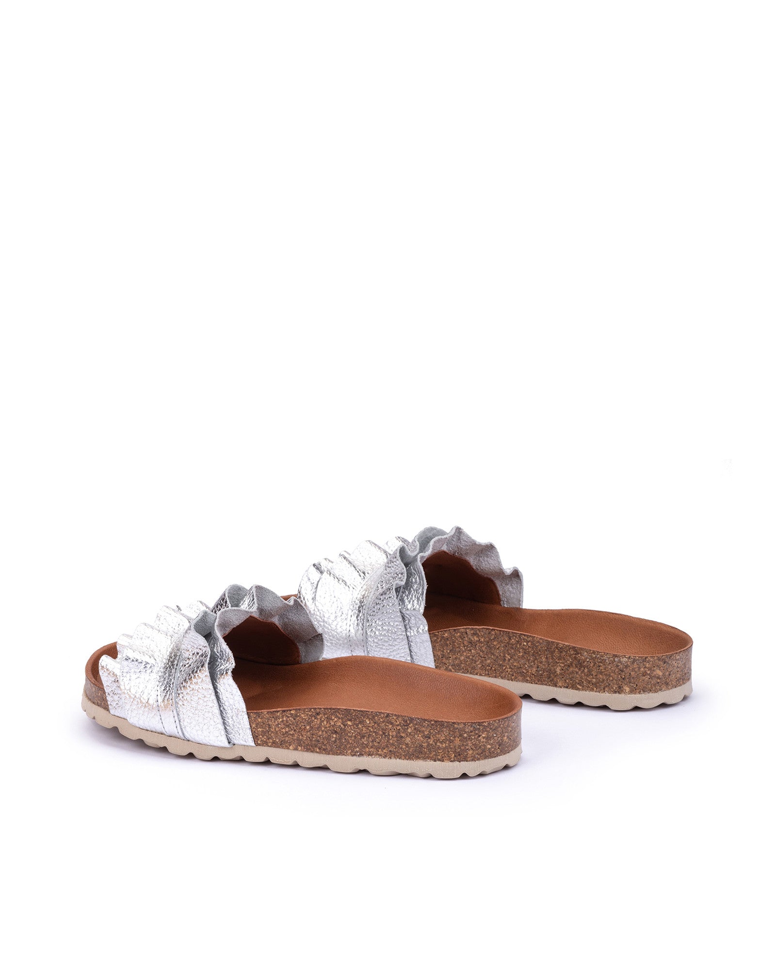 SANDALIAS ROCÍO NUCLEO METAL VOLANTE PLATA