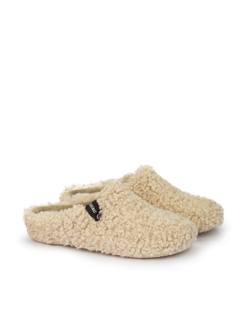 SLIPPERS YORK CURLY BEIG