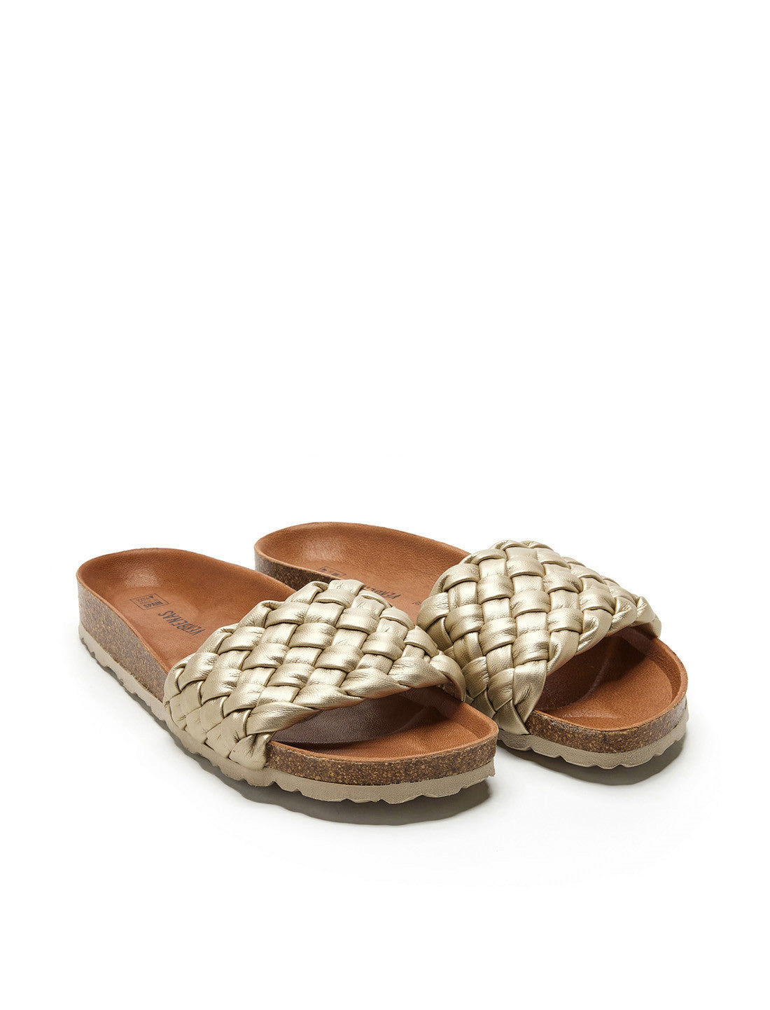 Sandalias Rica Trenza Soft Metal Oro