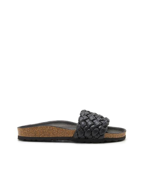 Verbenas Rica Trenza Black Sandal Made In Spain Slip On