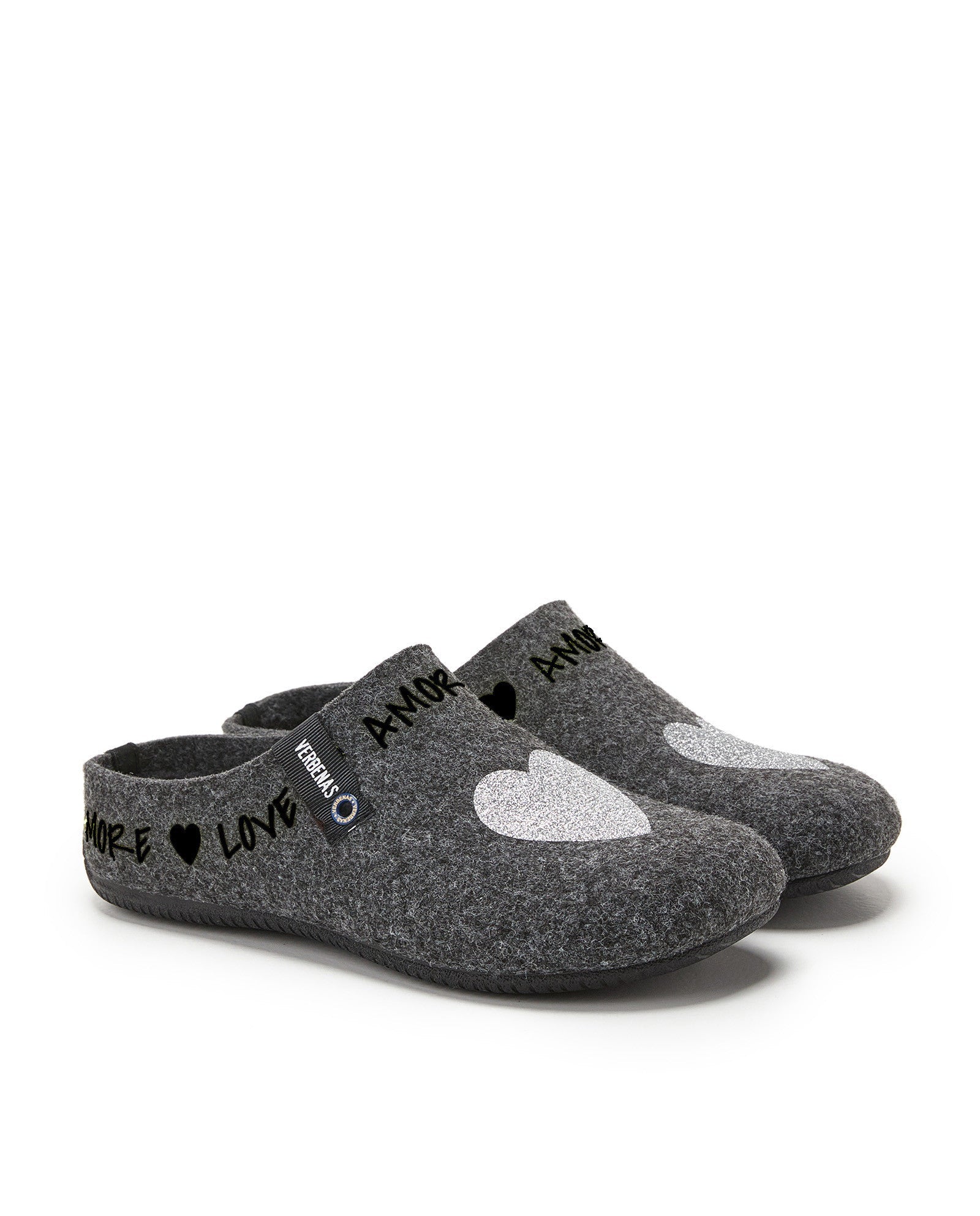 Hausschuhe York Love Gris-Negro