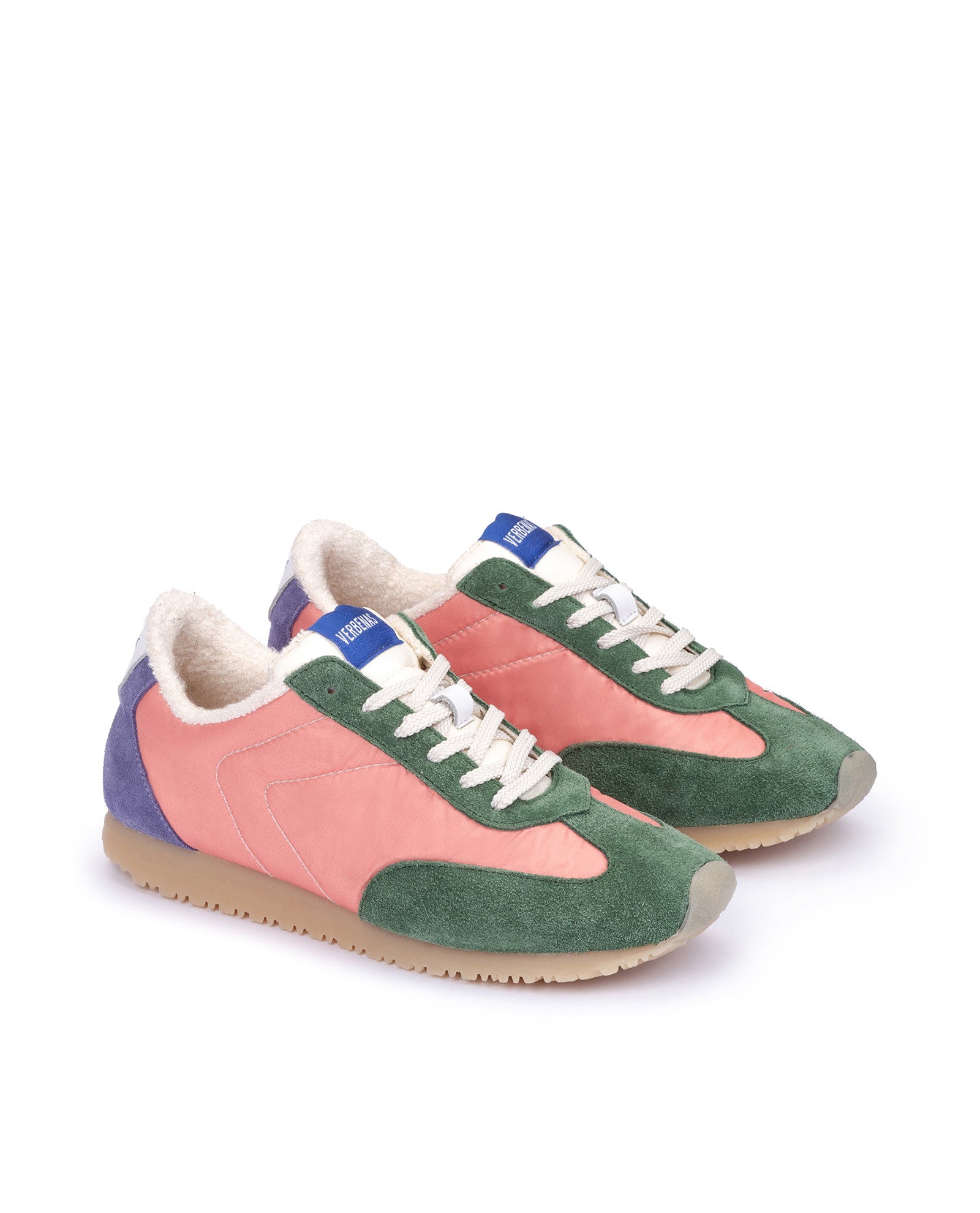 Sneakers One Nylon/serraje Coral/muschio/lavanda