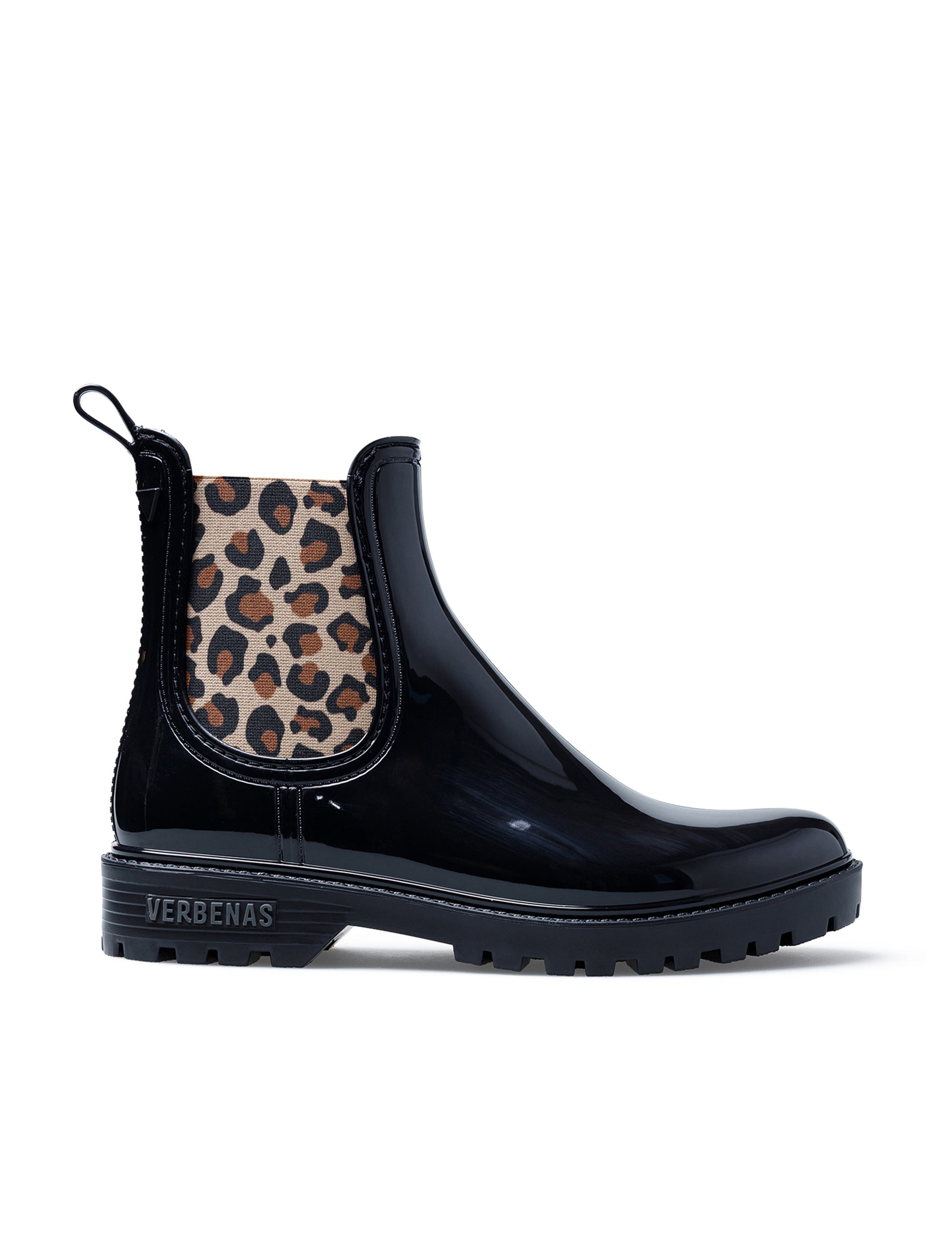 Rain Boots Gaudi Brillo Animal Negro-Leopardo
