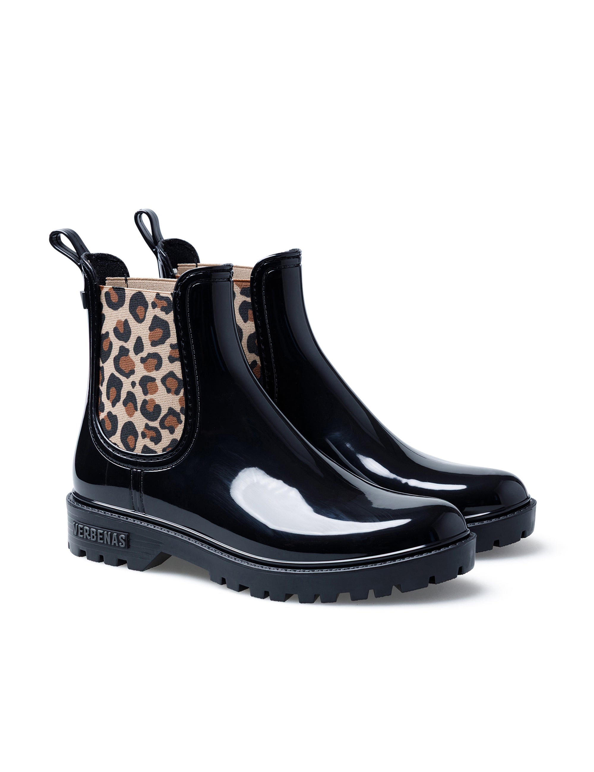 Rain Boots Gaudi Brillo Animal Negro-Leopardo
