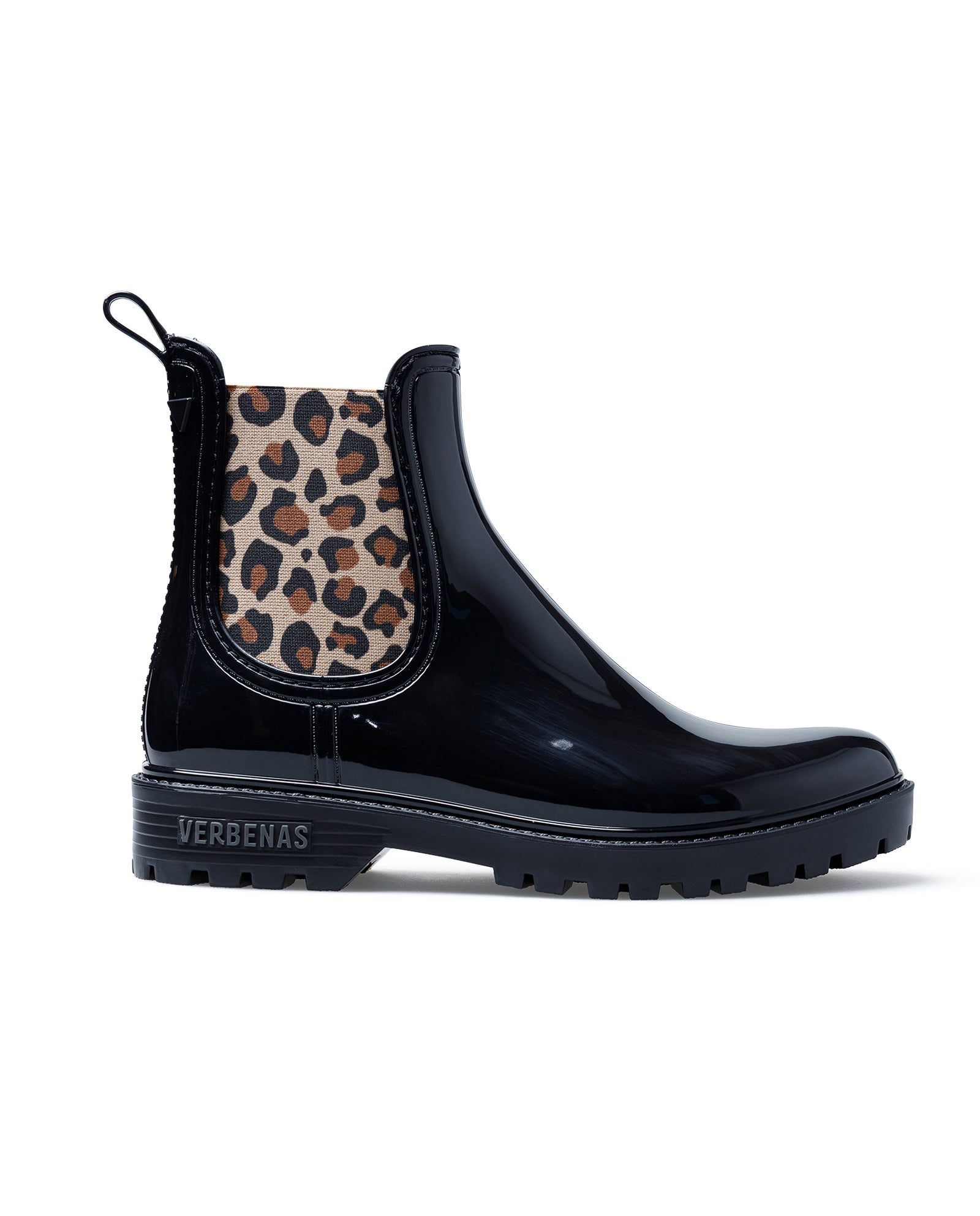 Botas Agua Gaudi Brillo Animal Negro-Leopardo