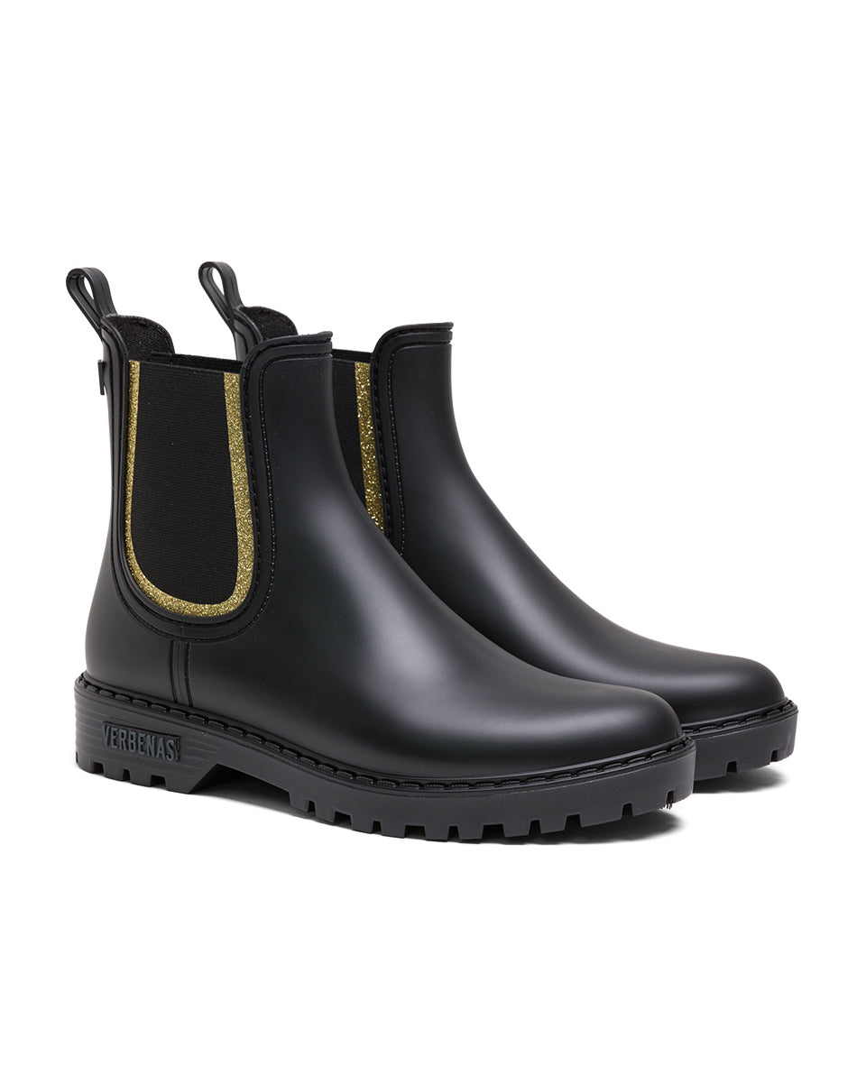 Bottes de Pluie Gaudi Mate Glitter Negro-Oro