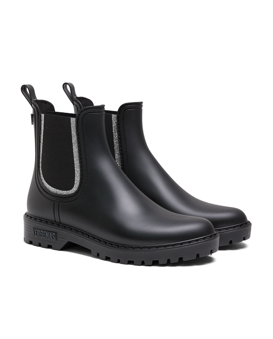 Bottes de Pluie Gaudi Mate Glitter Negro-Plata