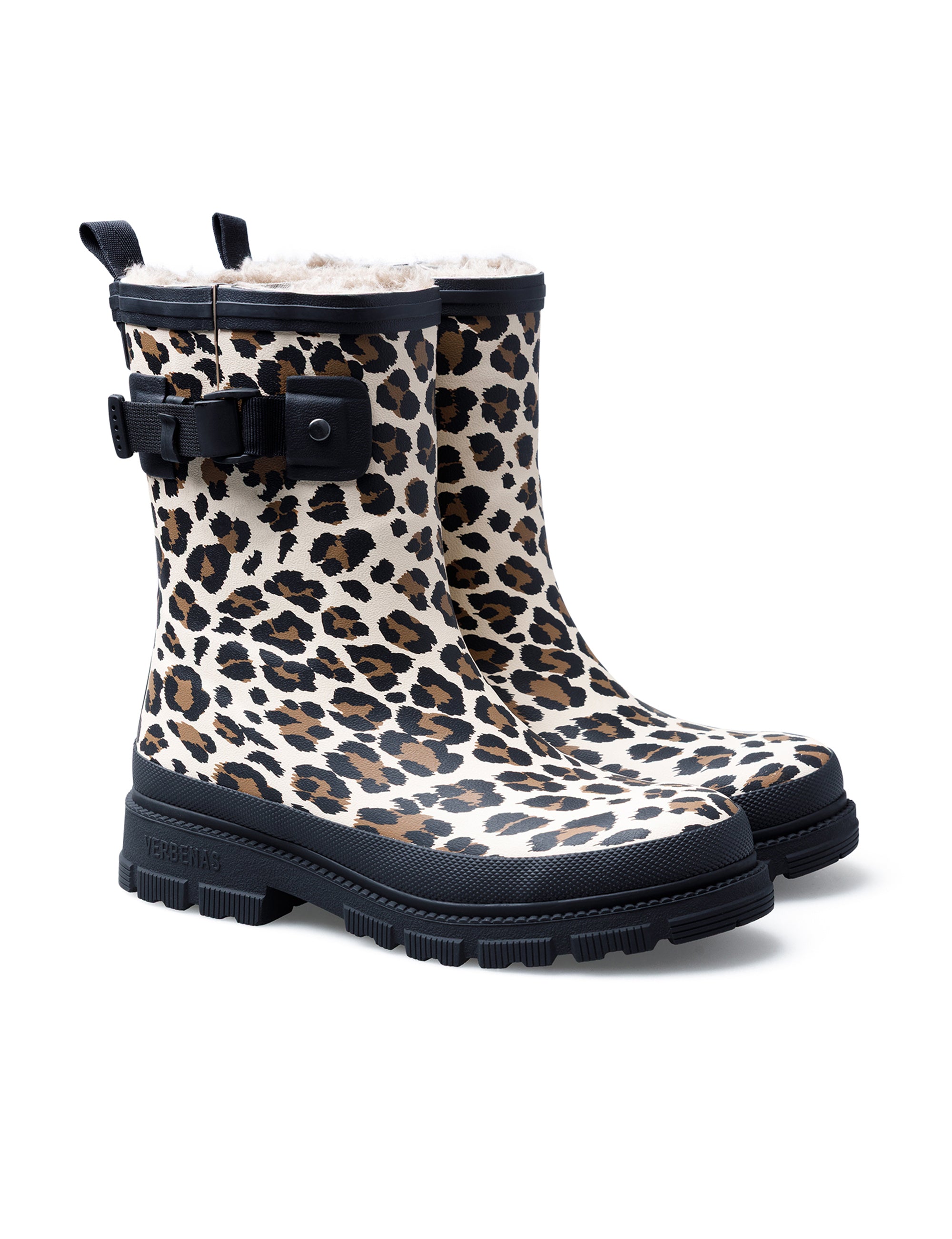 Rain Boots Lina Fur Smooth Animal Crudo Leo/Black