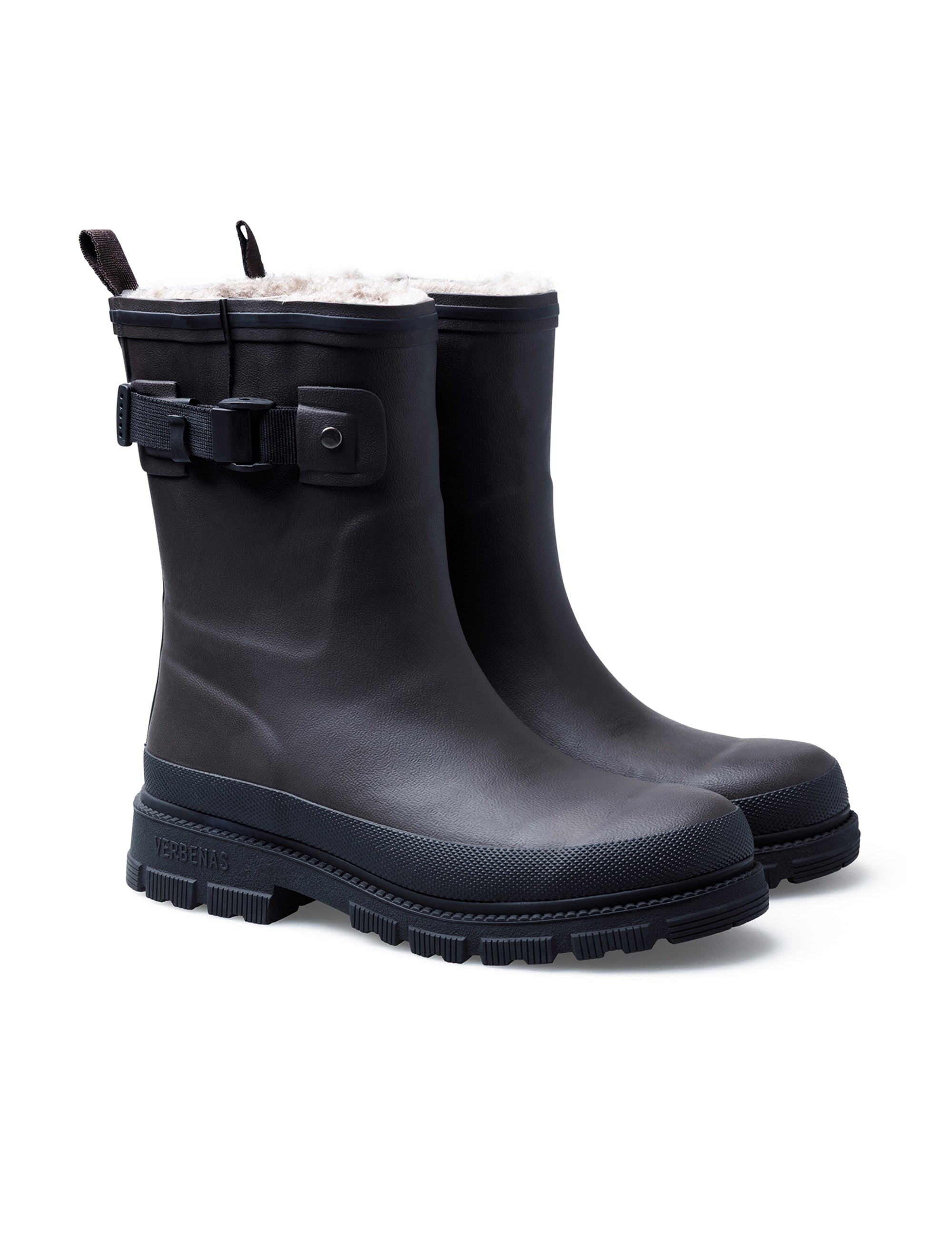 Rain Boots Lina Fur Smooth Brown/Black