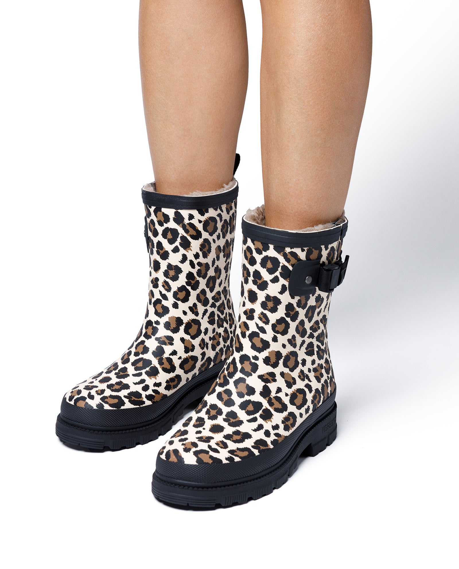 Botas Agua Lina Mate Combi Animal Fur Crudo Leo Black