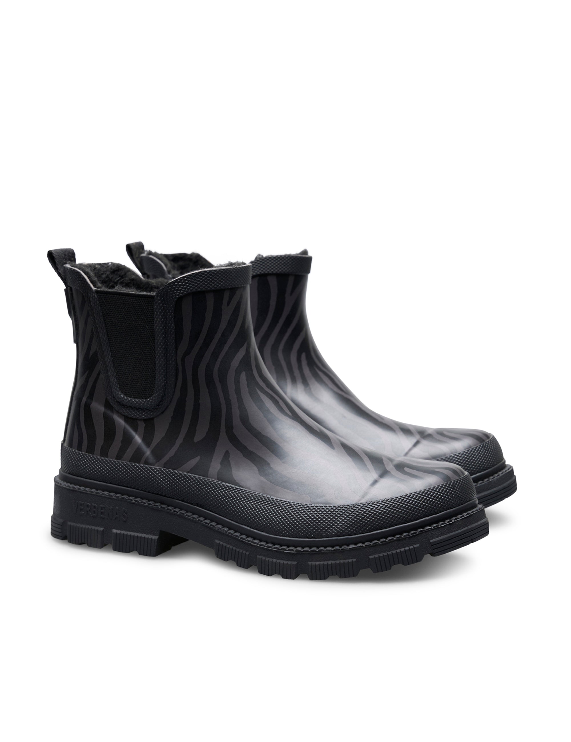 Stivali da pioggia Lua Fur Smooth Animal Black Zebra/Black