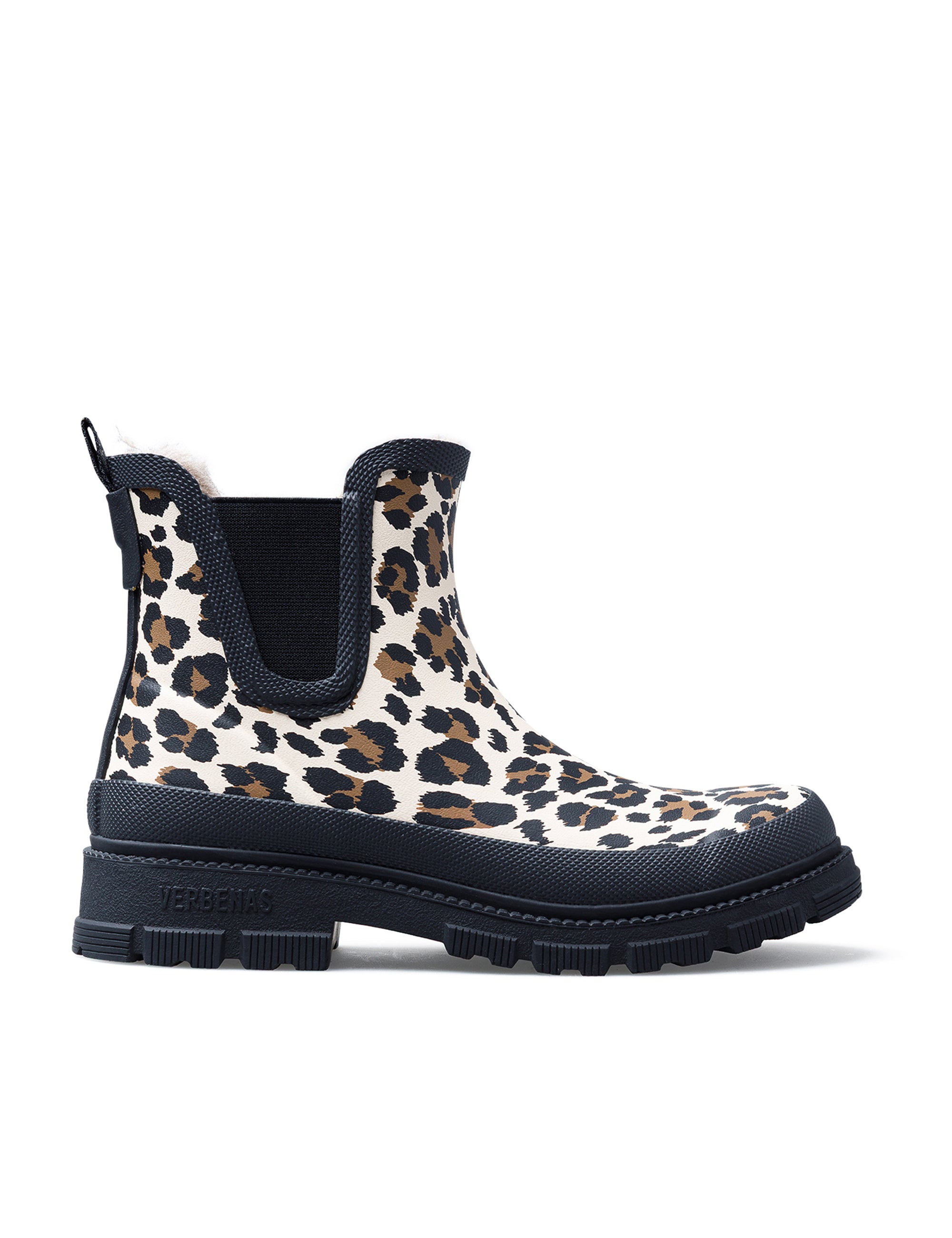 Stivali da pioggia Lua Fur Smooth Animal Crudo Leo/Black