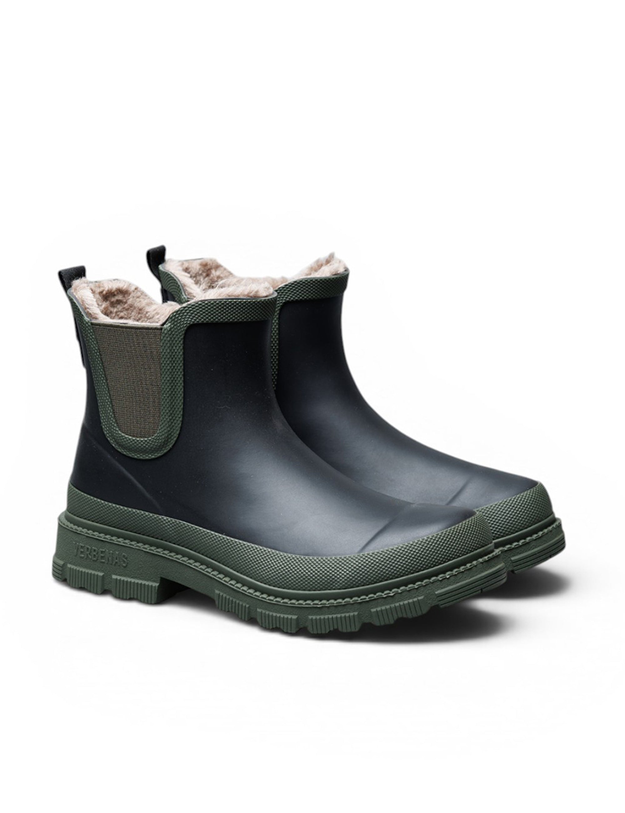 Stivali da pioggia Lua Fur Smooth Black/Kaki