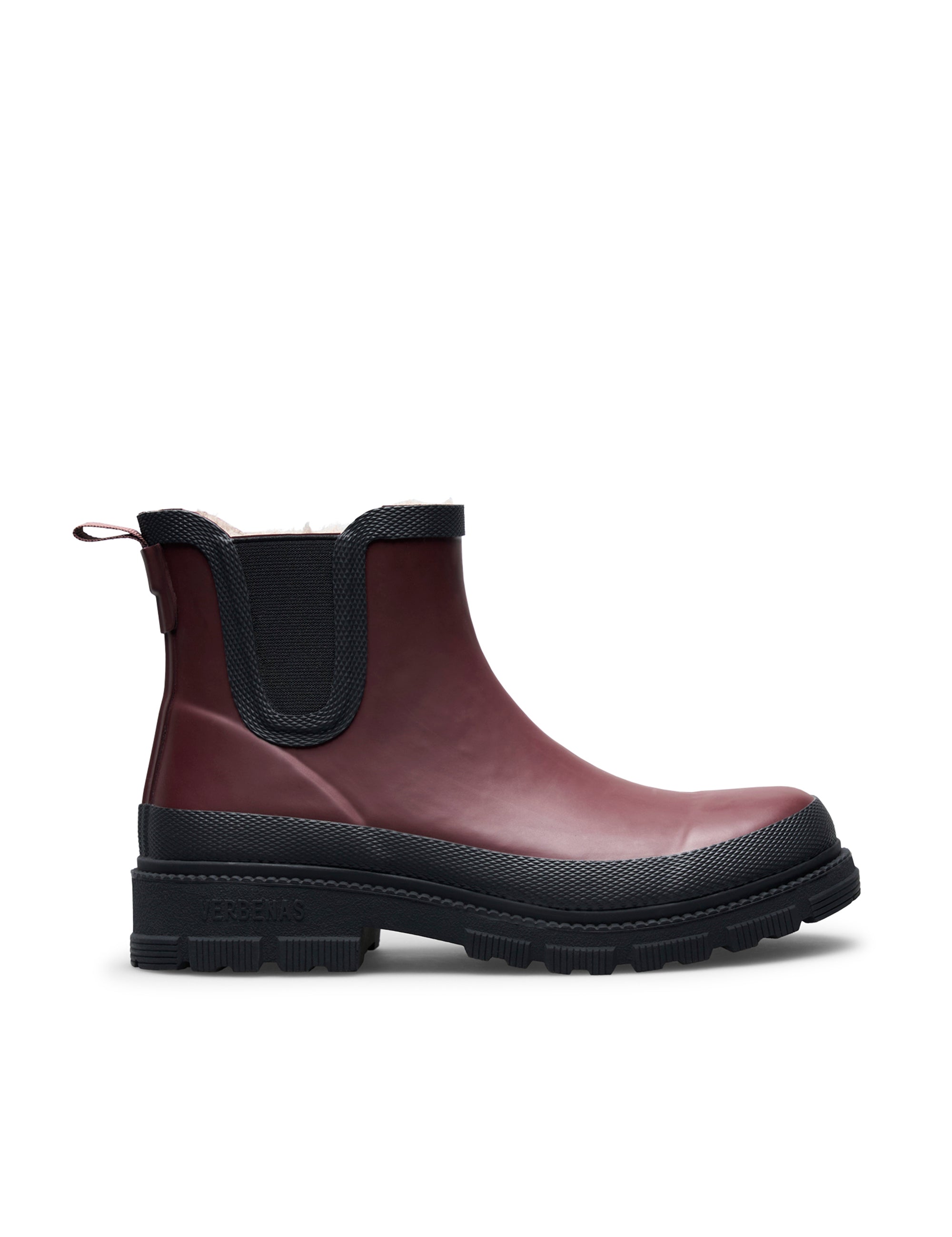 Rain Boots Lua Fur Smooth Bordo/Black