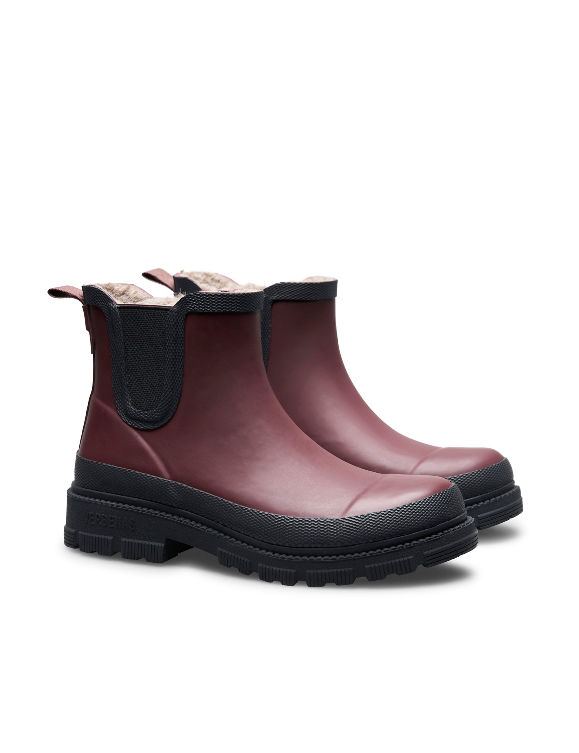 Rain Boots Lua Fur Smooth Bordo/Black