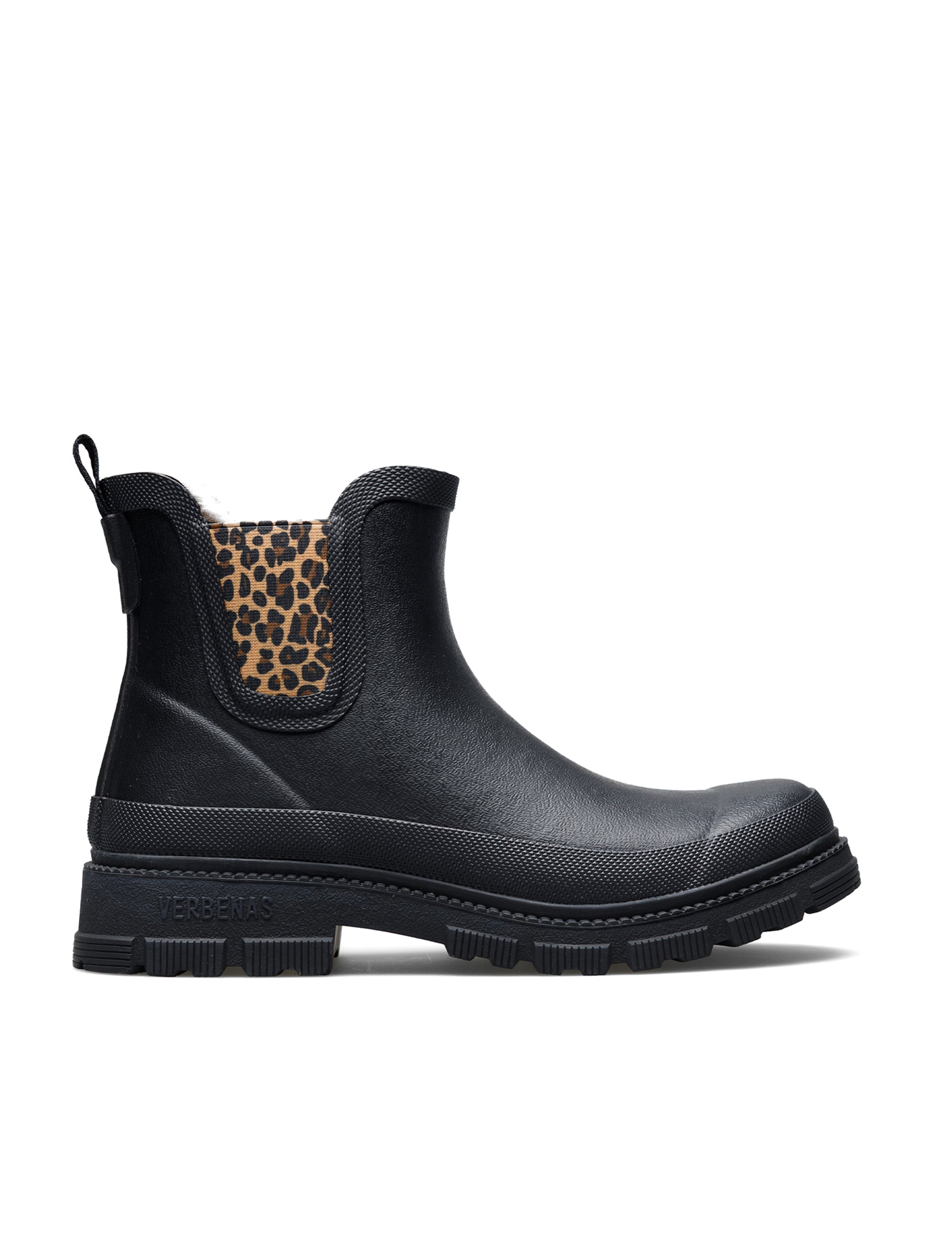 Rain Boots Lua Fur Smooth Combi Animal Black/Sand Leo