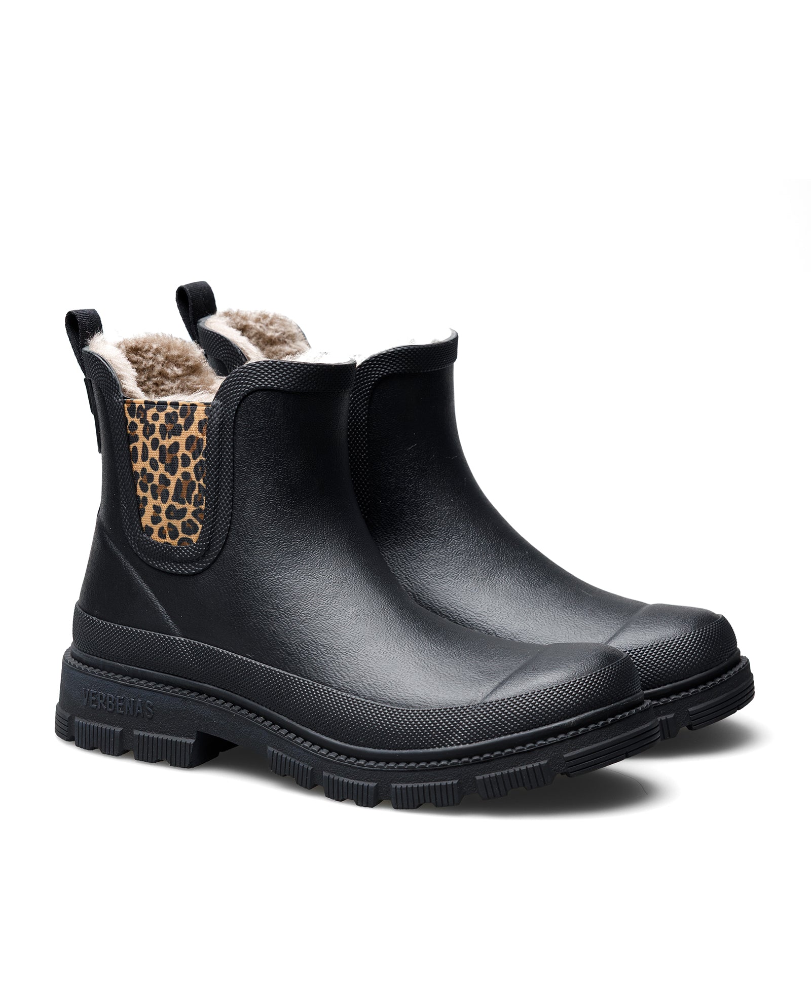 Botas Agua Lua Mate Animal Fur Black/Sand Leo
