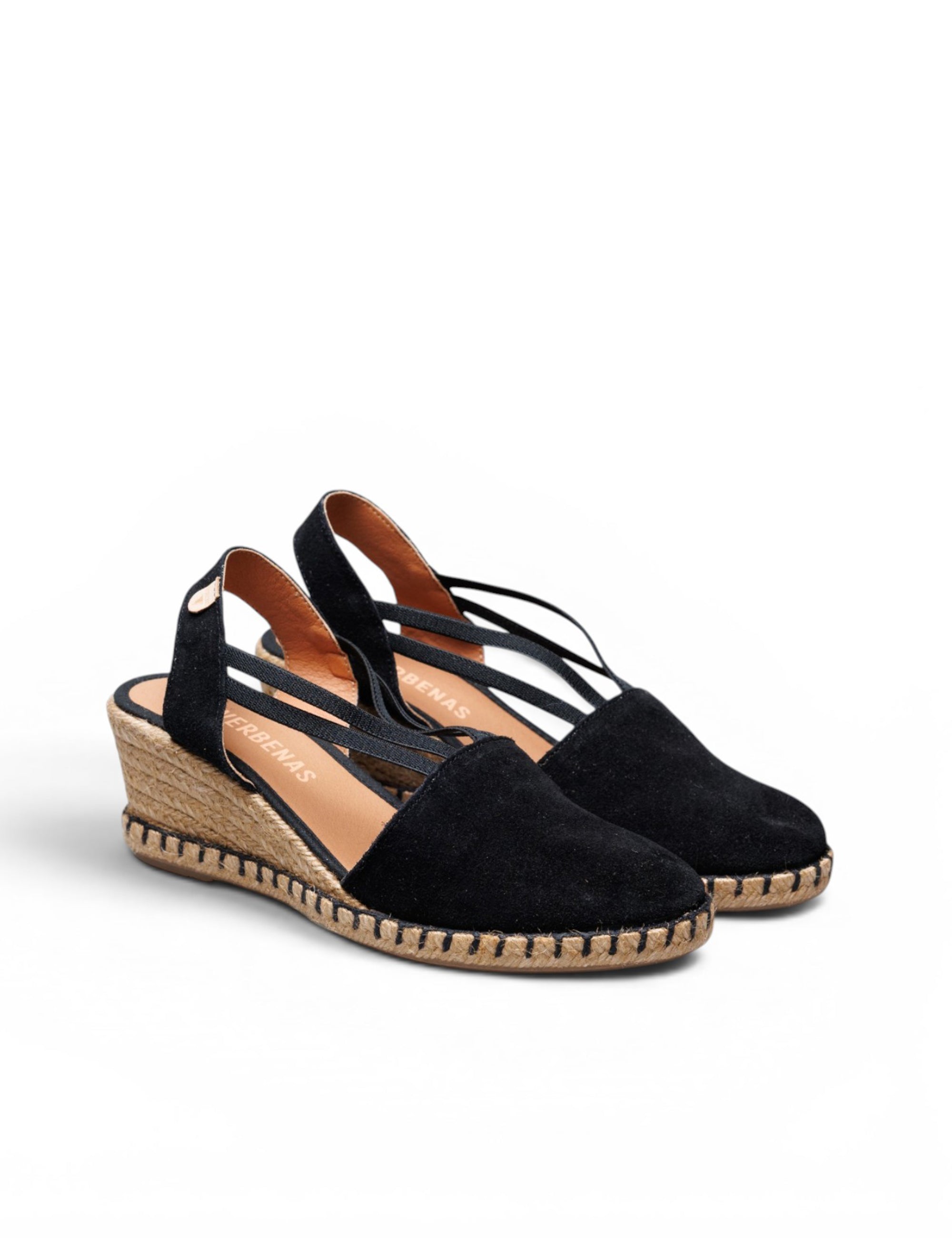 Alpargatas Con Cuña Maika Serraje/Tan Negro