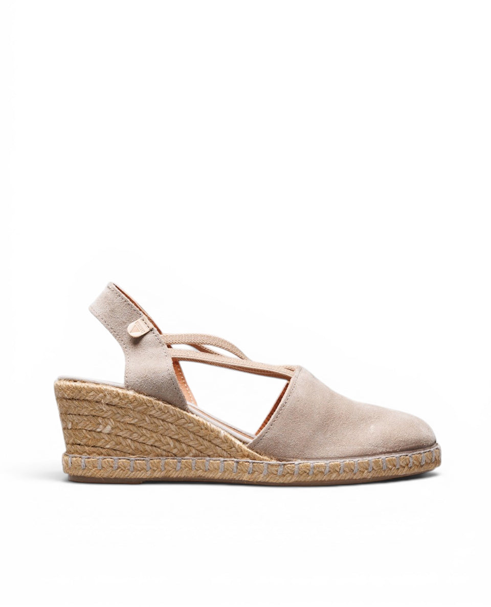Alpargatas Con Cuña Maika Serraje/Tan Piedra