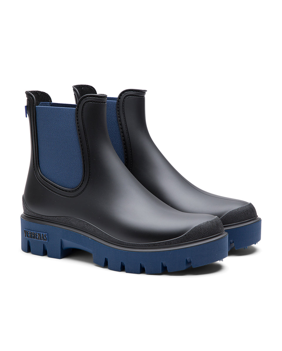 Botas Agua Mae Mate Negro-Azul