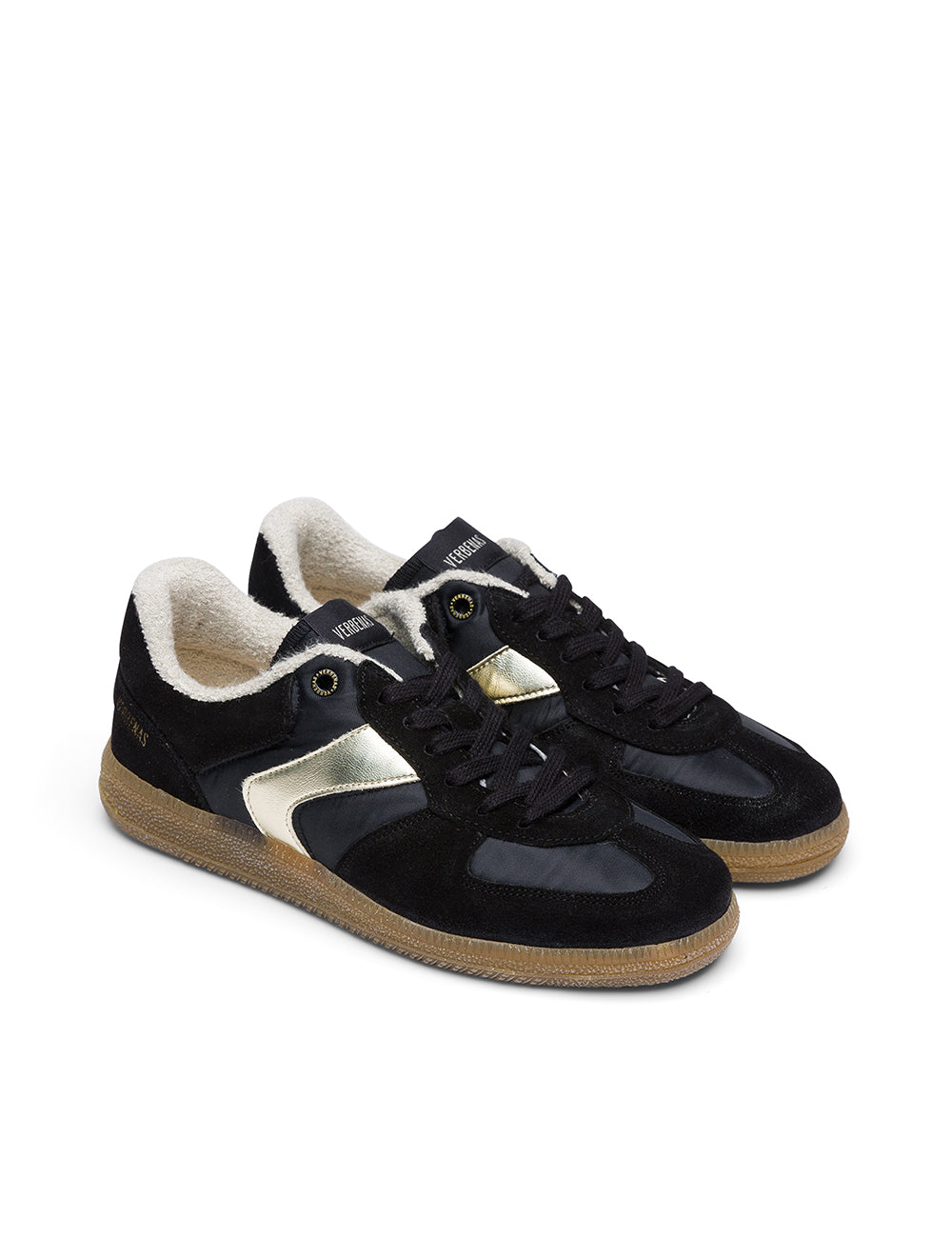 Sneakers Sora Nylon/Serraje/Lame Negro/Oro